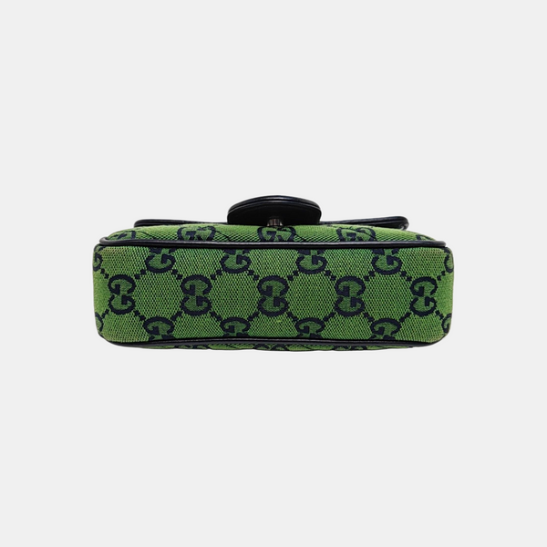 GG Marmont Mini Quilted Canvas Green