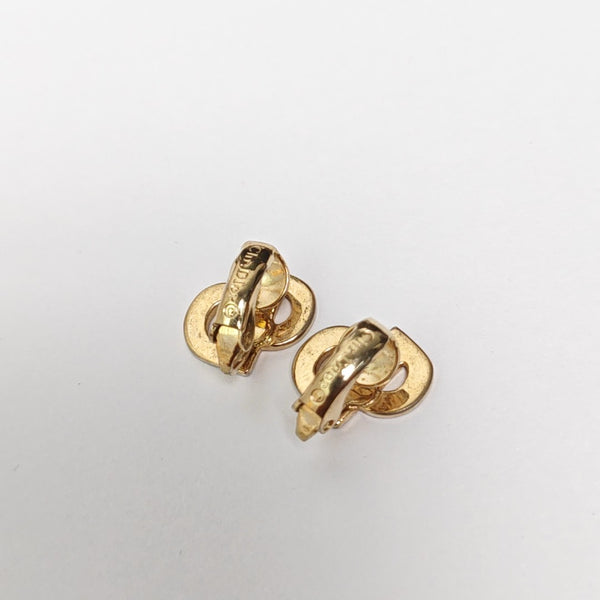 Petit CD Metal Gold Clip On Earrings