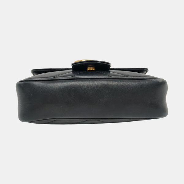 GG Marmont Mini Quilted Calfskin Black
