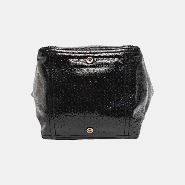 Patent Leather Top Handle Bag Black