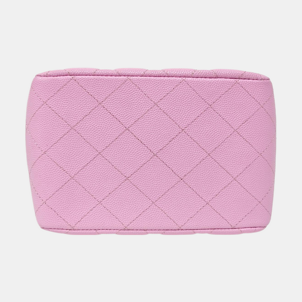 23P TOTE Piel de becerro graneada acolchada Morado