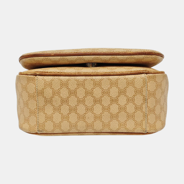 Coated Canvas Shoulder Bag Brown