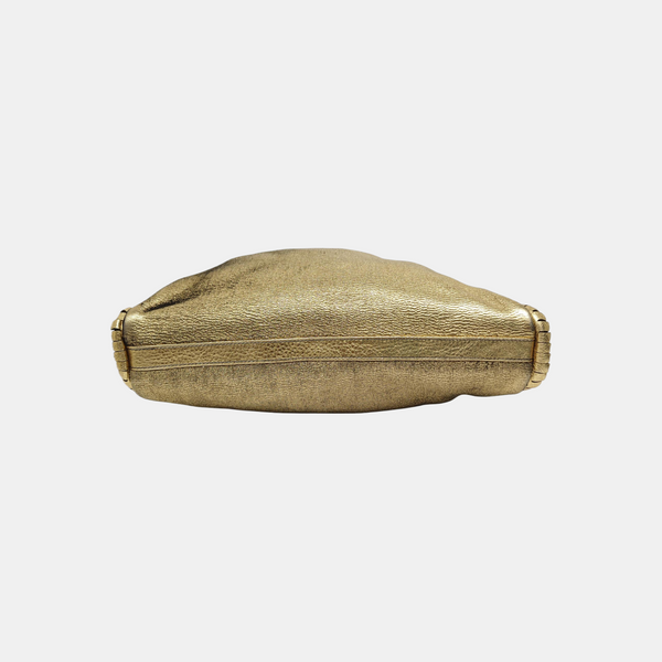 Fabric Top Handle Bag Gold