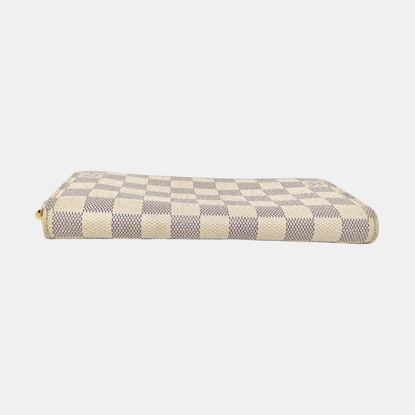 ZIPPY Damier Azur Coated Canvas White Wallet