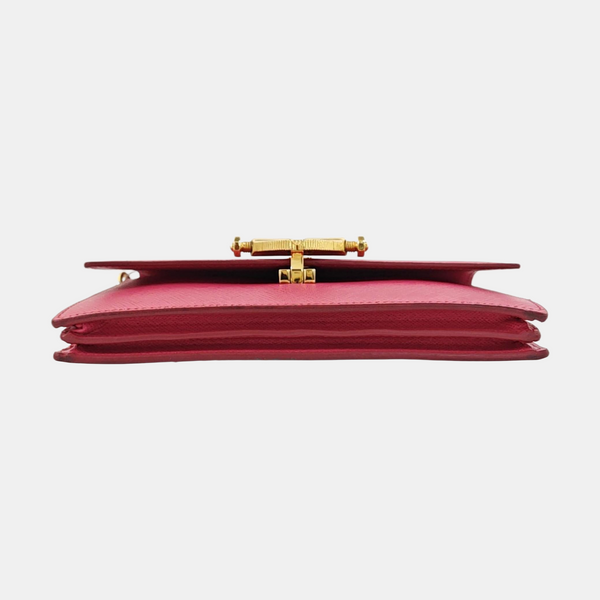 Saffiano Calfskin Shoulder Bag Mini Red