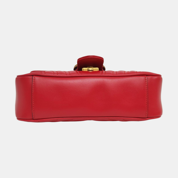 GG Marmont Small Quilted Calfskin Red