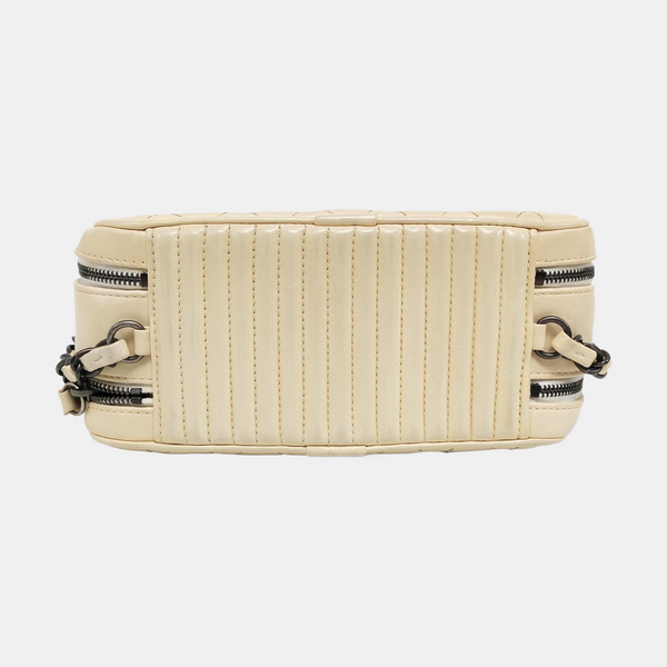 Small Quilted Lambskin White