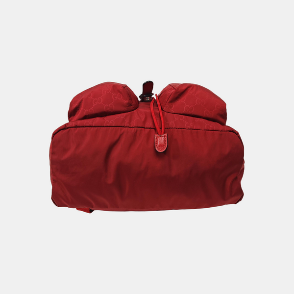 Monogram Nylon Backpack Red