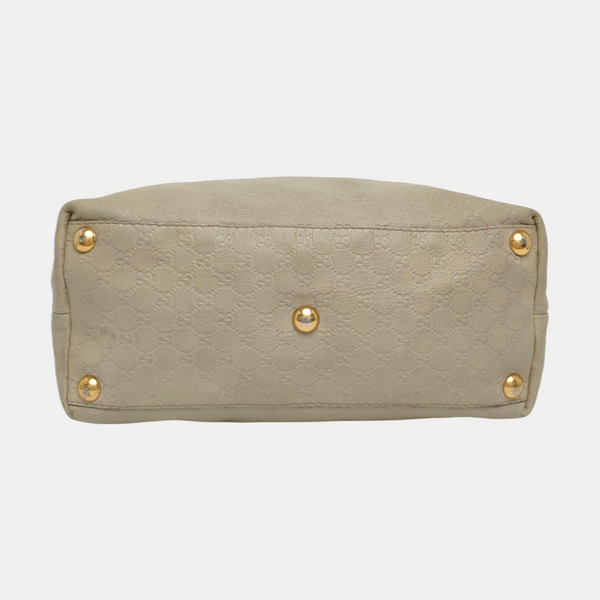 Monogram Calfskin Tote Bag Beige