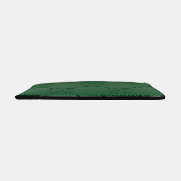 Signature Monogram Calfskin Green Card Holder