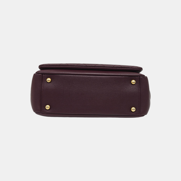 Quilted Grained Calfskin Shoulder Bag Red