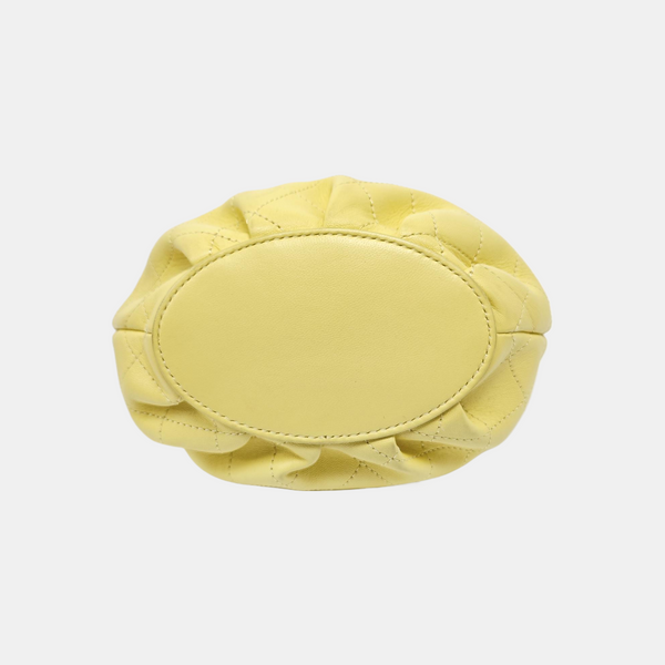 Quilted Calfskin Bucket Bag Yellow