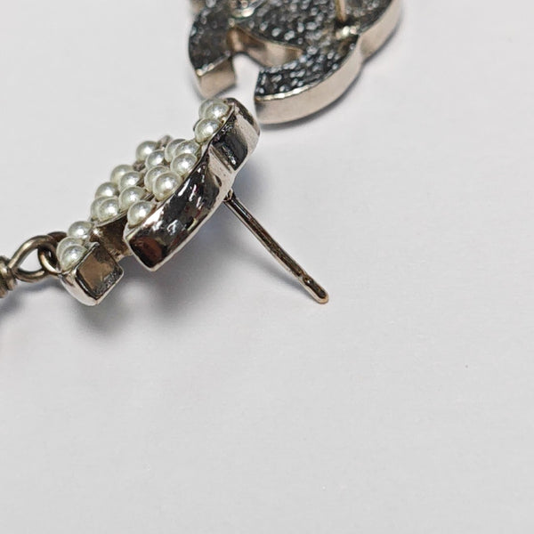 CC Logo Metal Silver Earrings