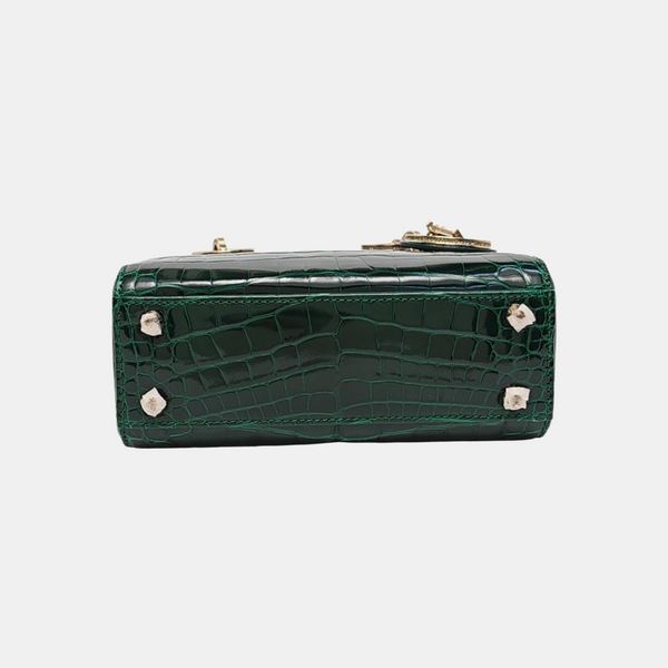Lady Dior Mini Crocodile Green