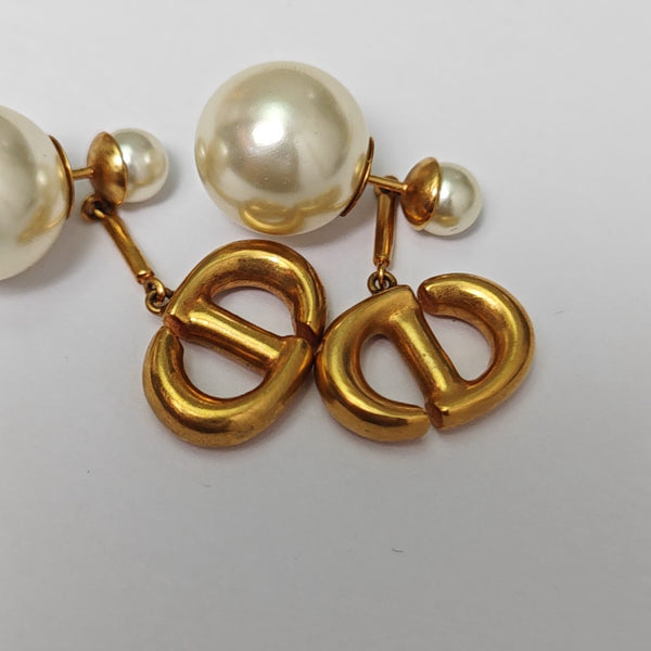 Dior Tribales Metal White Stud Earrings