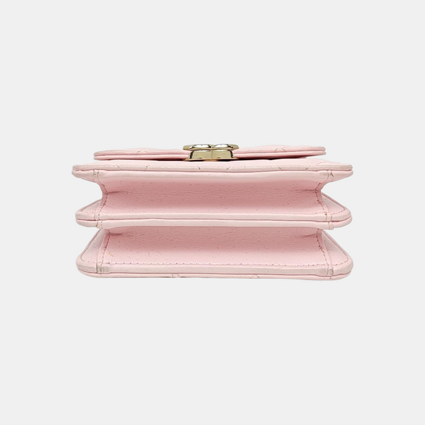 TWO TONE CHAIN HANDLE Quilted Lambskin Pink