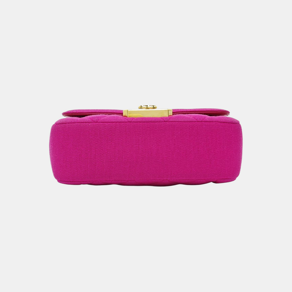 Quilted Fabric Shoulder Bag Pink