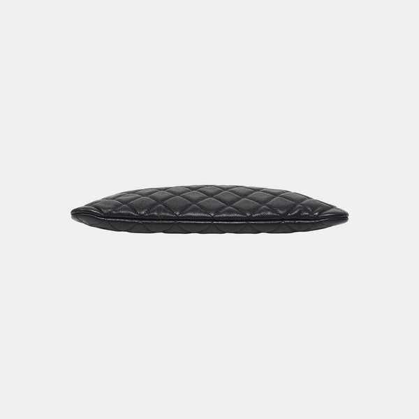 Quilted Grained Calfskin Clutch Blue