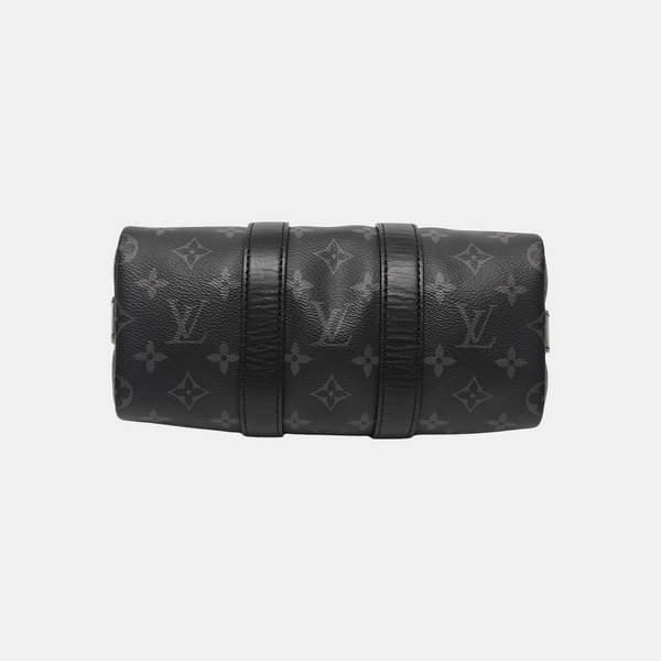 KEEPALL 25 Monogram Coated Canvas Black