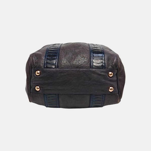Calfskin Top Handle Bag Brown
