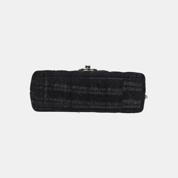 Quilted Fabric Crossbody Bag Black