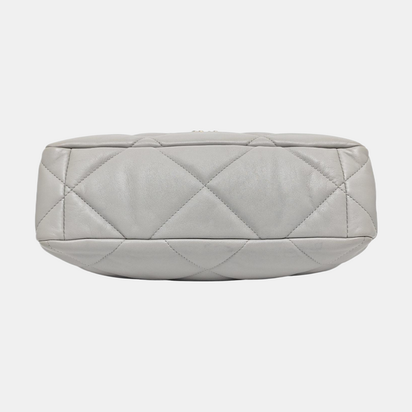 CHANEL 19 Large Quilted Lambskin Gray