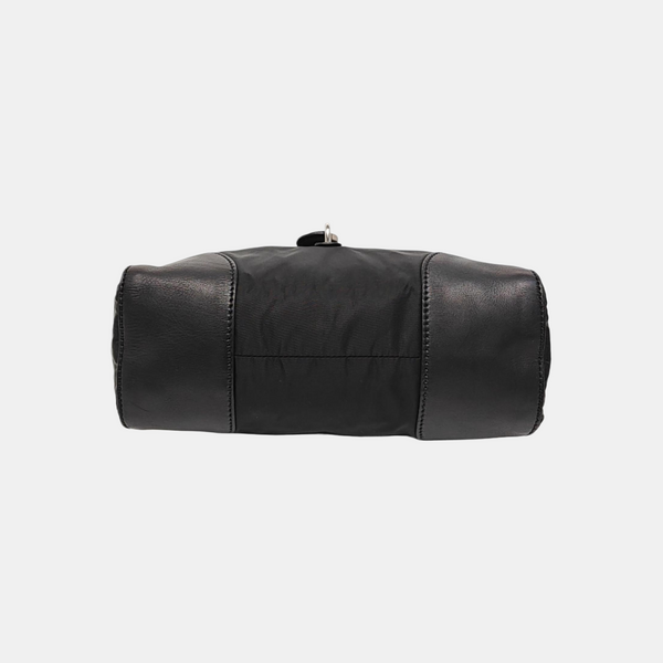 Nylon Top Handle Bag Black