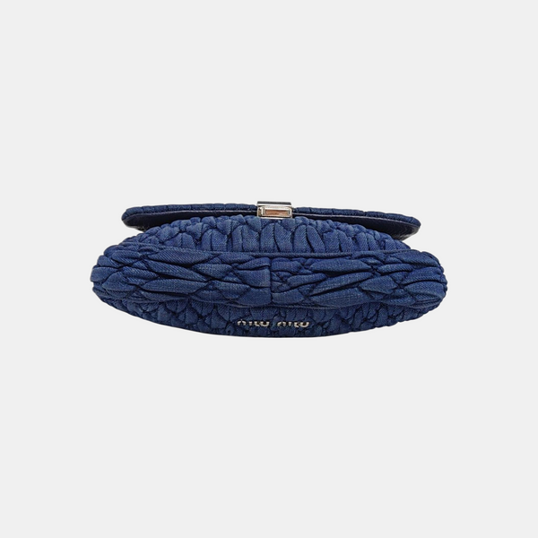 Quilted Fabric Shoulder Bag Blue