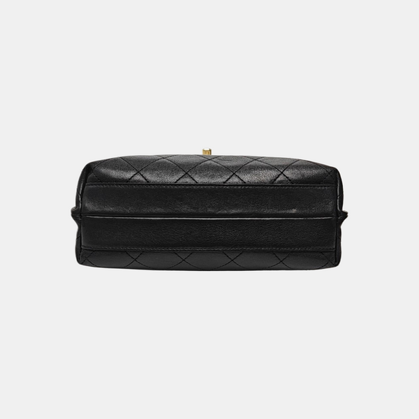 Quilted Calfskin Shoulder Bag Black