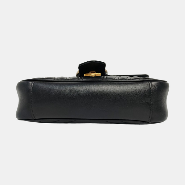 GG Marmont Small Quilted Calfskin Black