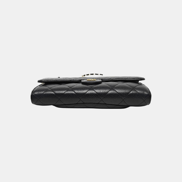 CLASSIC FLAP Mini Quilted Calfskin Black Wallet