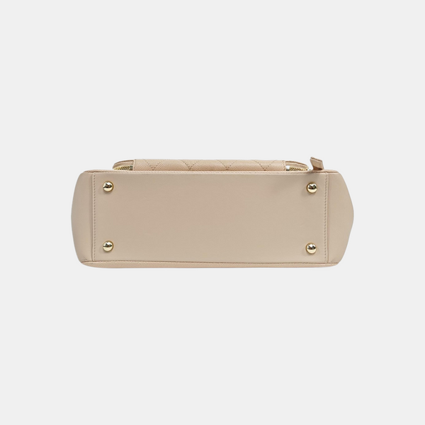 BUSINESS AFFINITY Quilted Grained Calfskin Beige