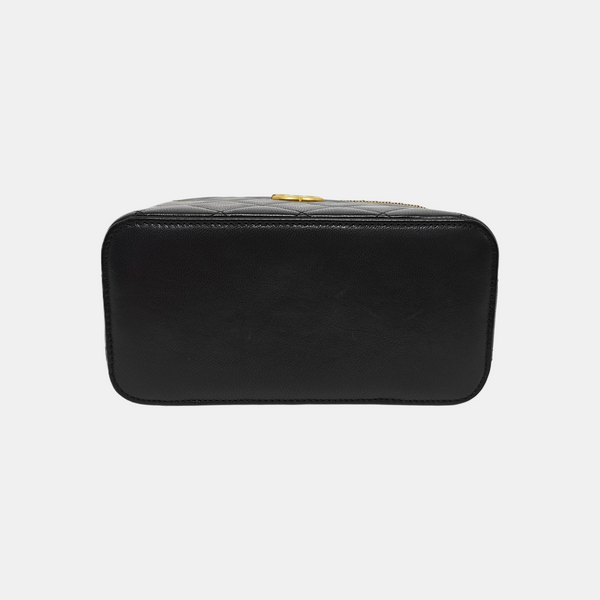 Quilted Lambskin Shoulder Bag Black