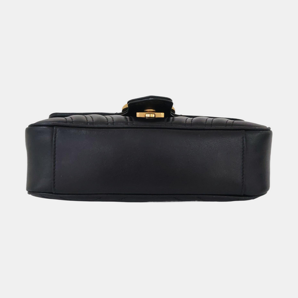 GG Marmont Small Quilted Calfskin Black