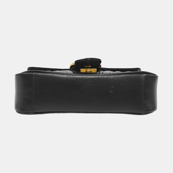 GG Marmont Small Quilted Calfskin Black