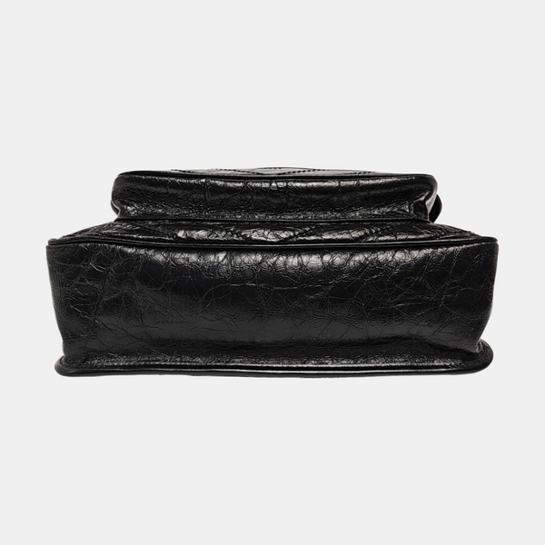 NIKI Large Chevron Calfskin Black