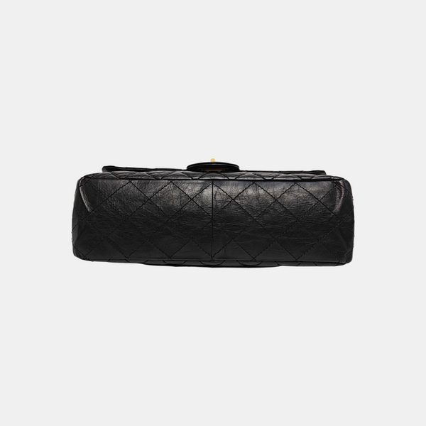 2.55 Maxi Quilted Waxed Cafskin Black