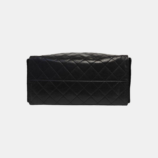 CHANEL 25 Medium Quilted Calfskin Black