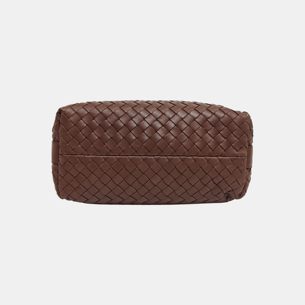 Lambskin Top Handle Bag Brown