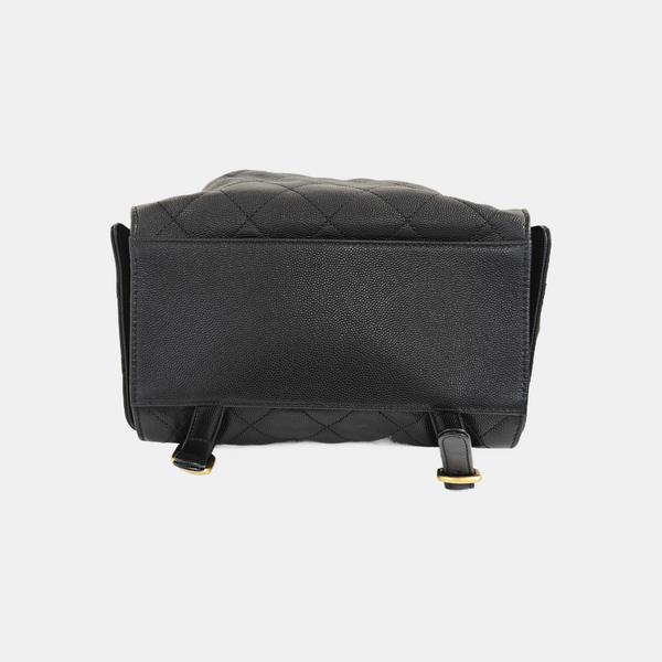 CHANEL 25 Medium Quilted Grained Calfskin Black