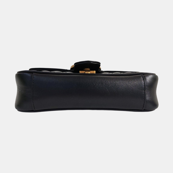 GG Marmont Small Quilted Calfskin Black