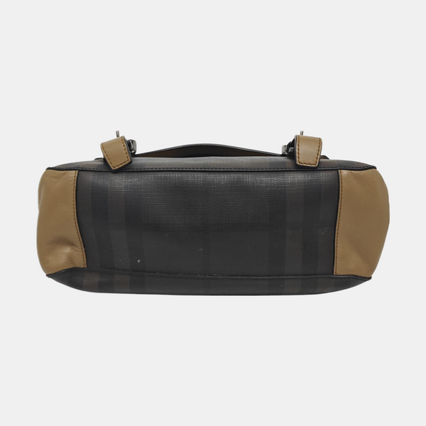 Coated Canvas Shoulder Bag Brown