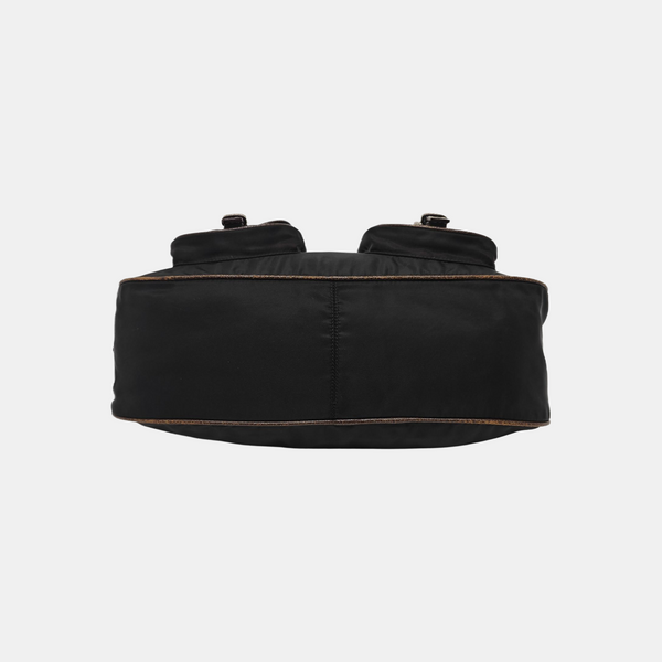 Nylon Top Handle Bag Black