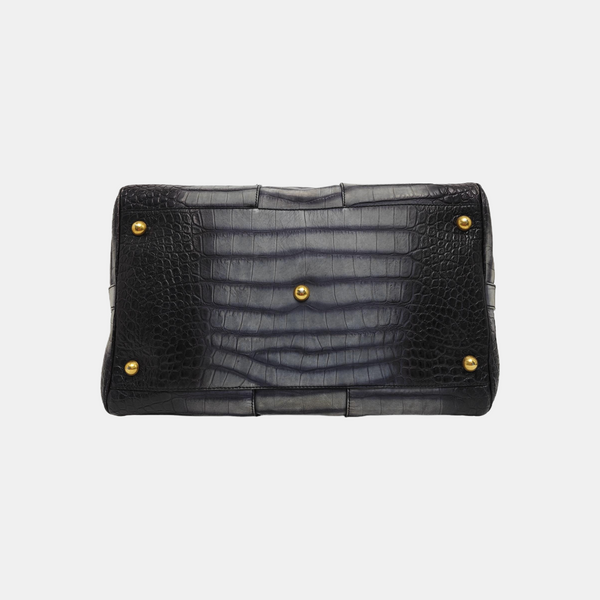 Calfskin Top Handle Bag Gray