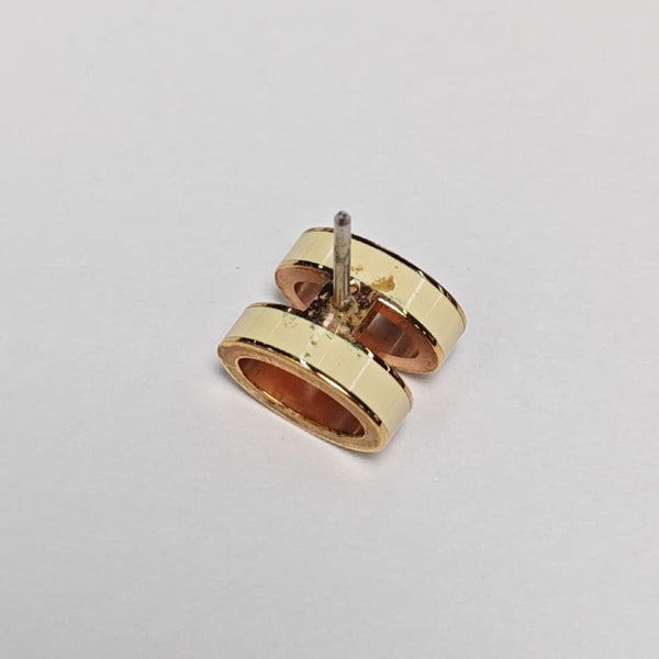 Pop H Metal Rose Gold Stud Earrings