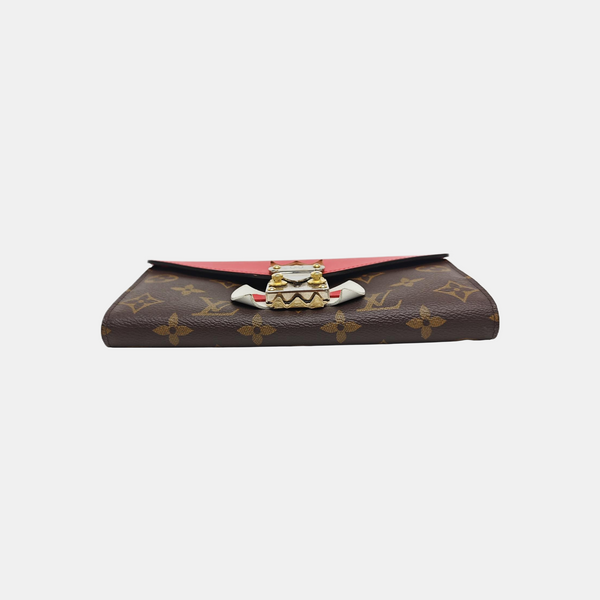 SARAH Monogram Coated Canvas Brown Wallet