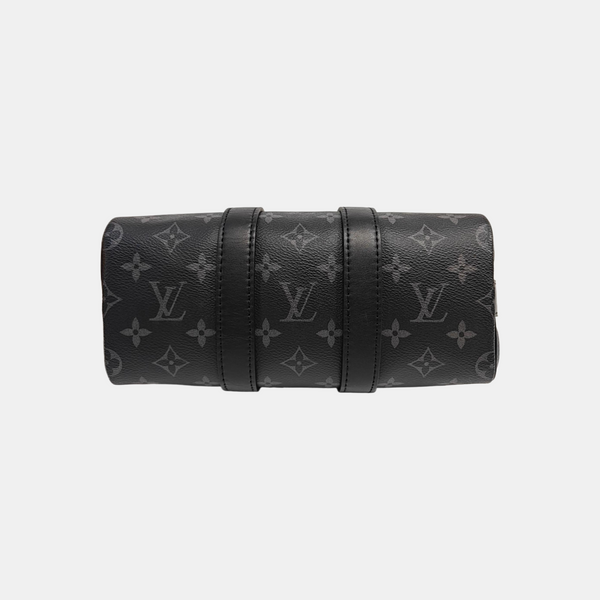 KEEPALL 25 Monogram Coated Canvas Black