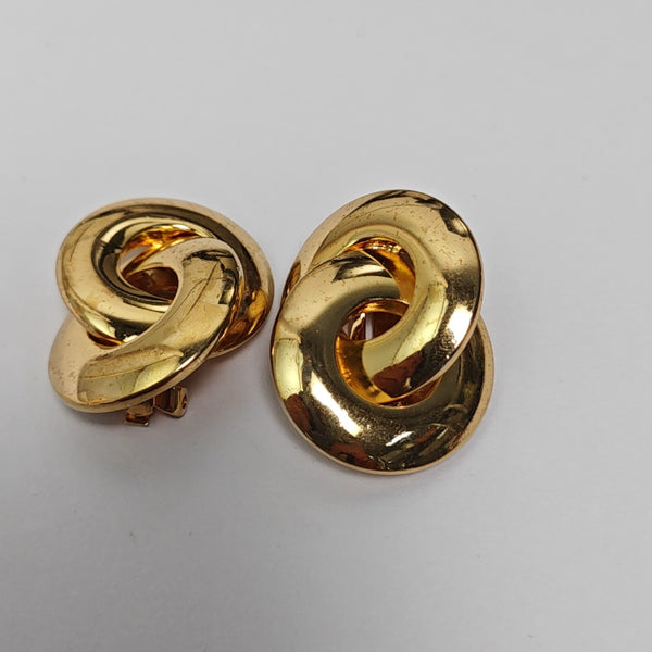 Metal Gold Clip On Earrings
