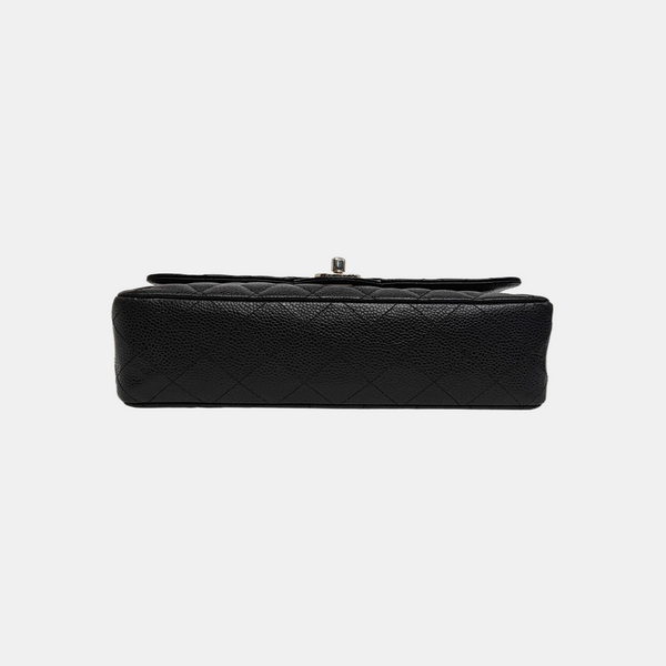 CLASSIC FLAP Medium Quilted Grained Calfskin Black