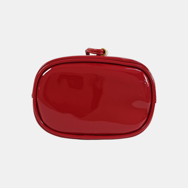 Patent Leather Bucket Bag Red